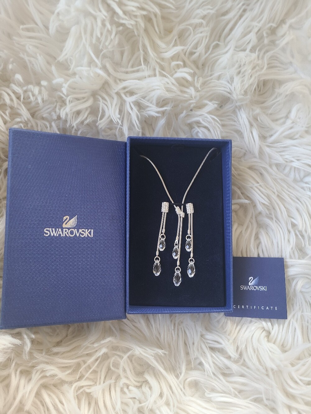 Swarovski Gillian Crystal Drop Lariat Necklace And Earrings Set-Like New